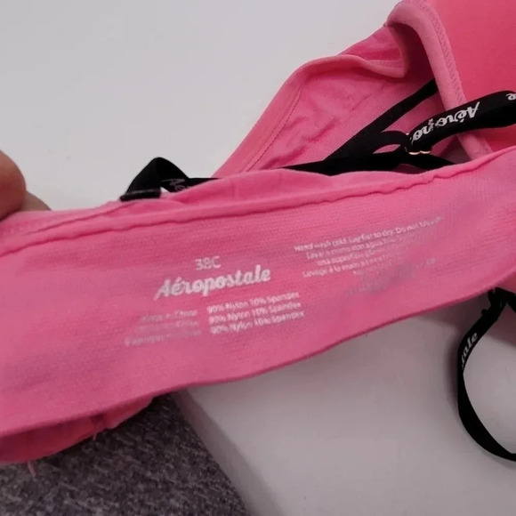 NWT Pack of 2 Aeropostale Gray Pink Black Wireless Smooth Center Lift Bra Sz 38C - Picture 5 of 11